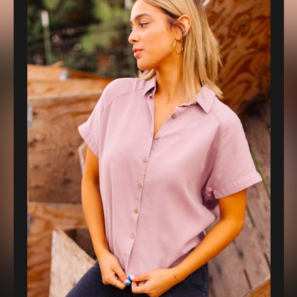 Oat New York Cocoon Shirt in Dusty Lavender